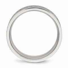 Stainless Steel Polished Hammered Comfort Back Ring