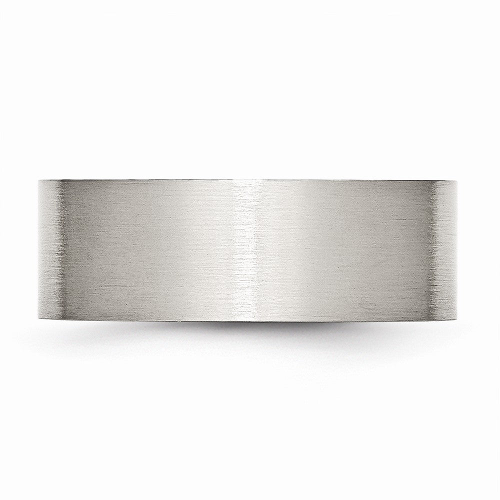 Stainless Steel Flat 8mm Brushed Band