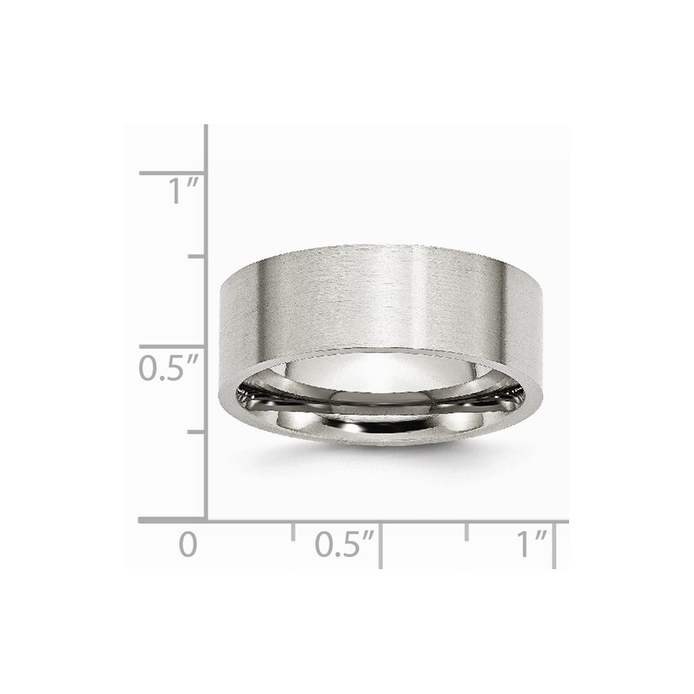 Stainless Steel Flat 8mm Brushed Band