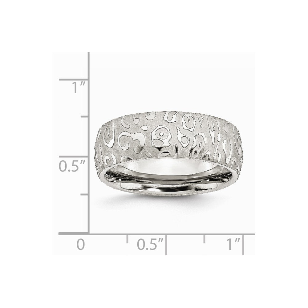 Stainless Steel Brushed & Polished Textured 8mm Band