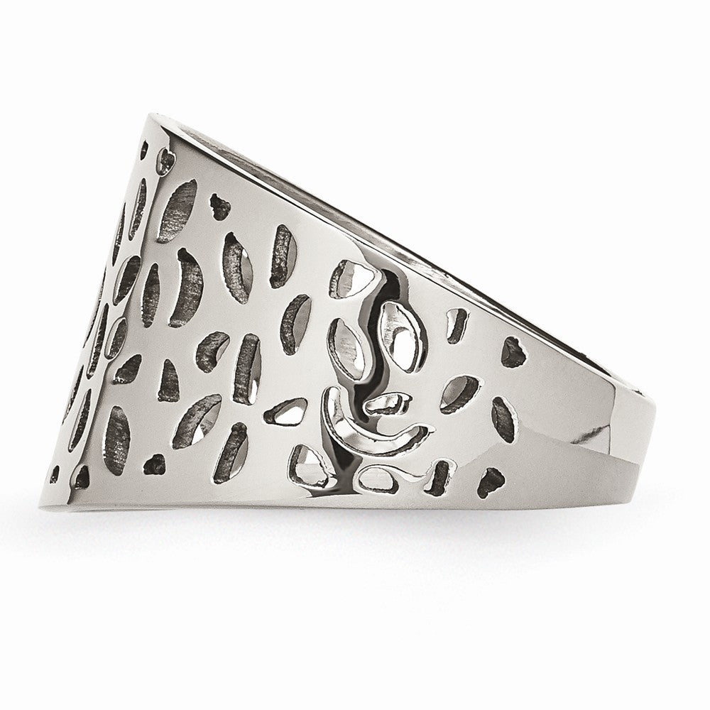 Stainless Steel Polished Cut-out design Ring