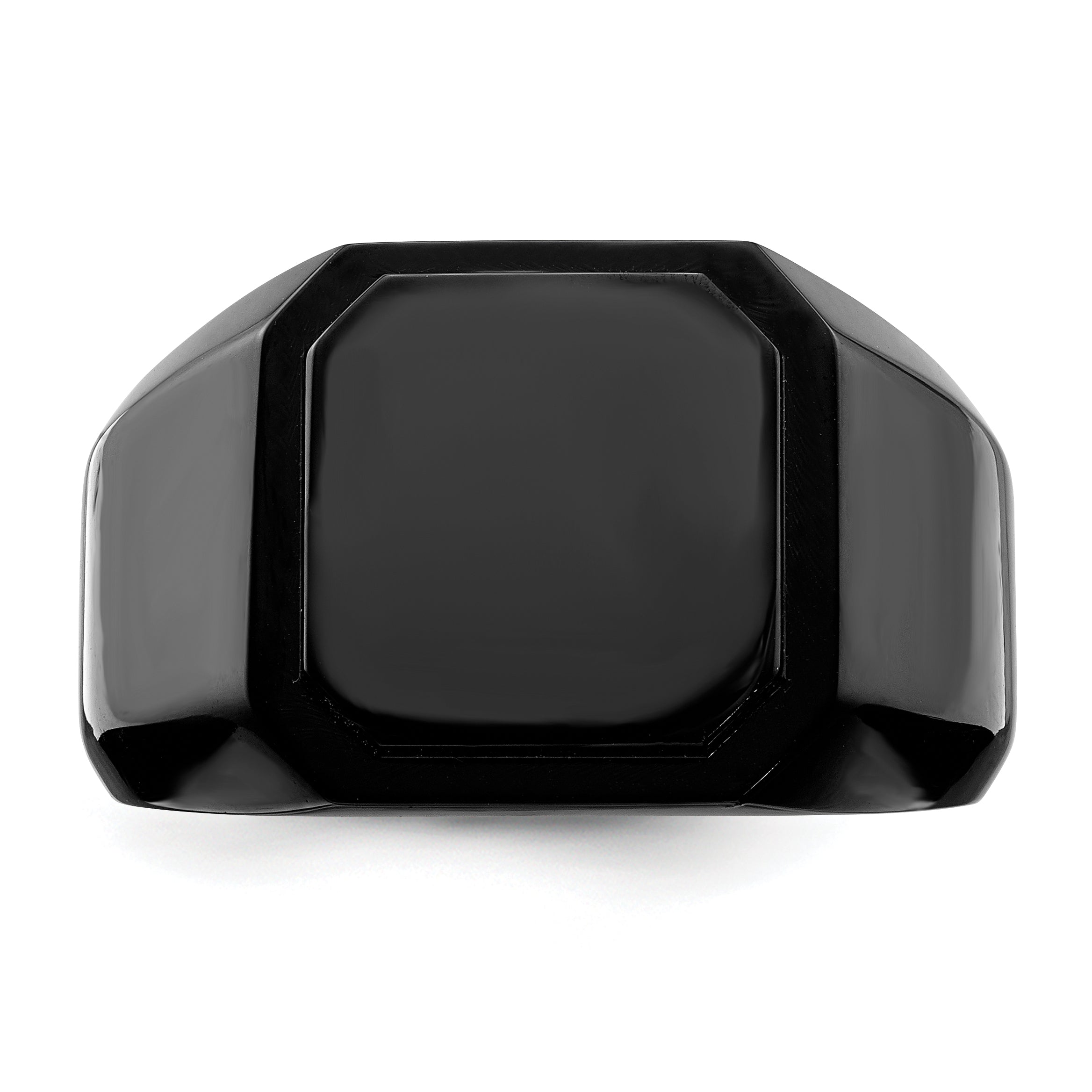 Stainless Steel Polished Black IP-plated Signet Ring