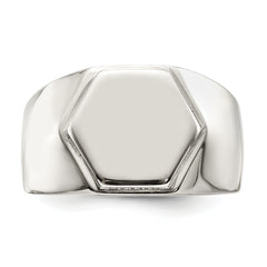 Stainless Steel Polished Signet Ring