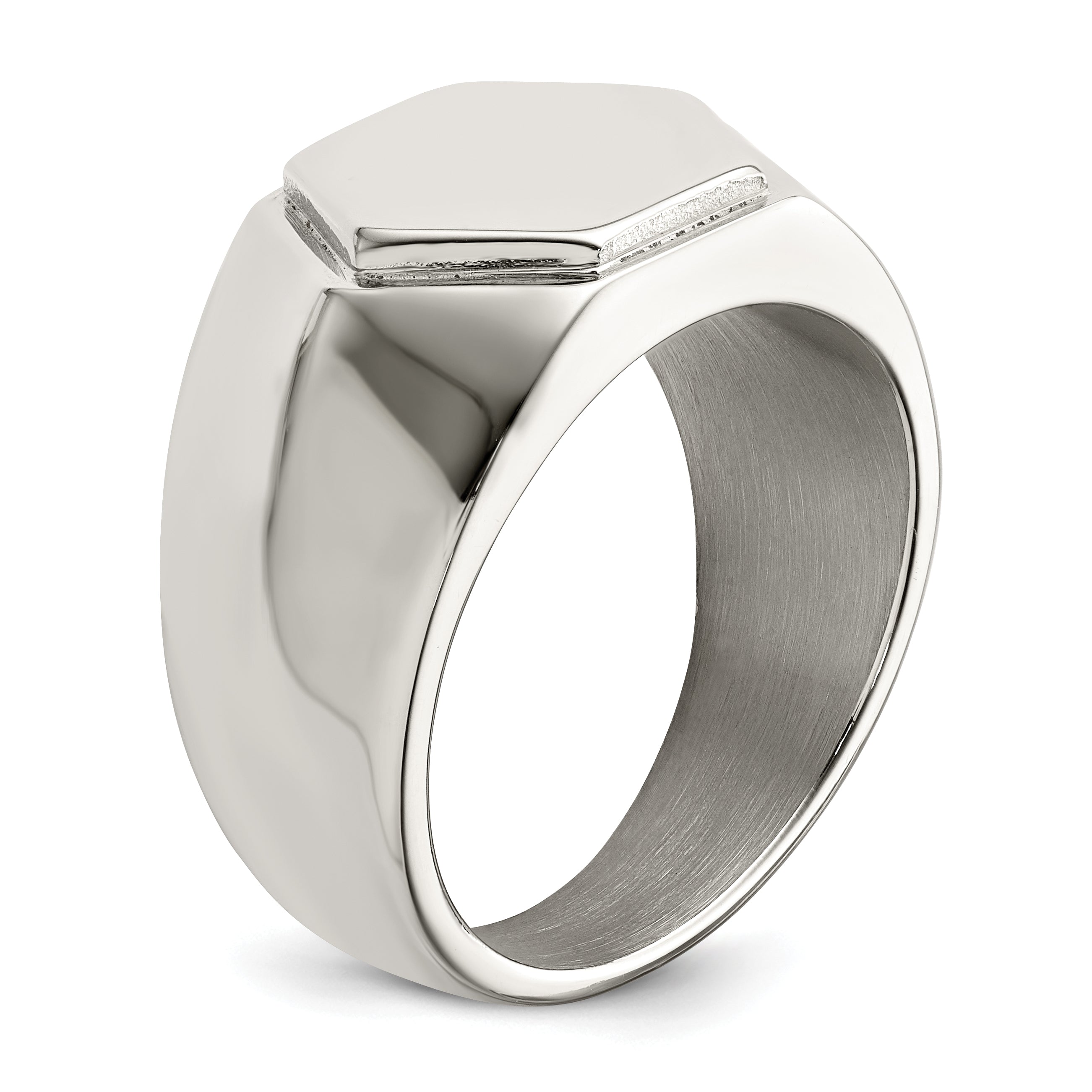 Stainless Steel Polished Signet Ring