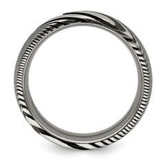 Damascus Steel Polished 8mm Band