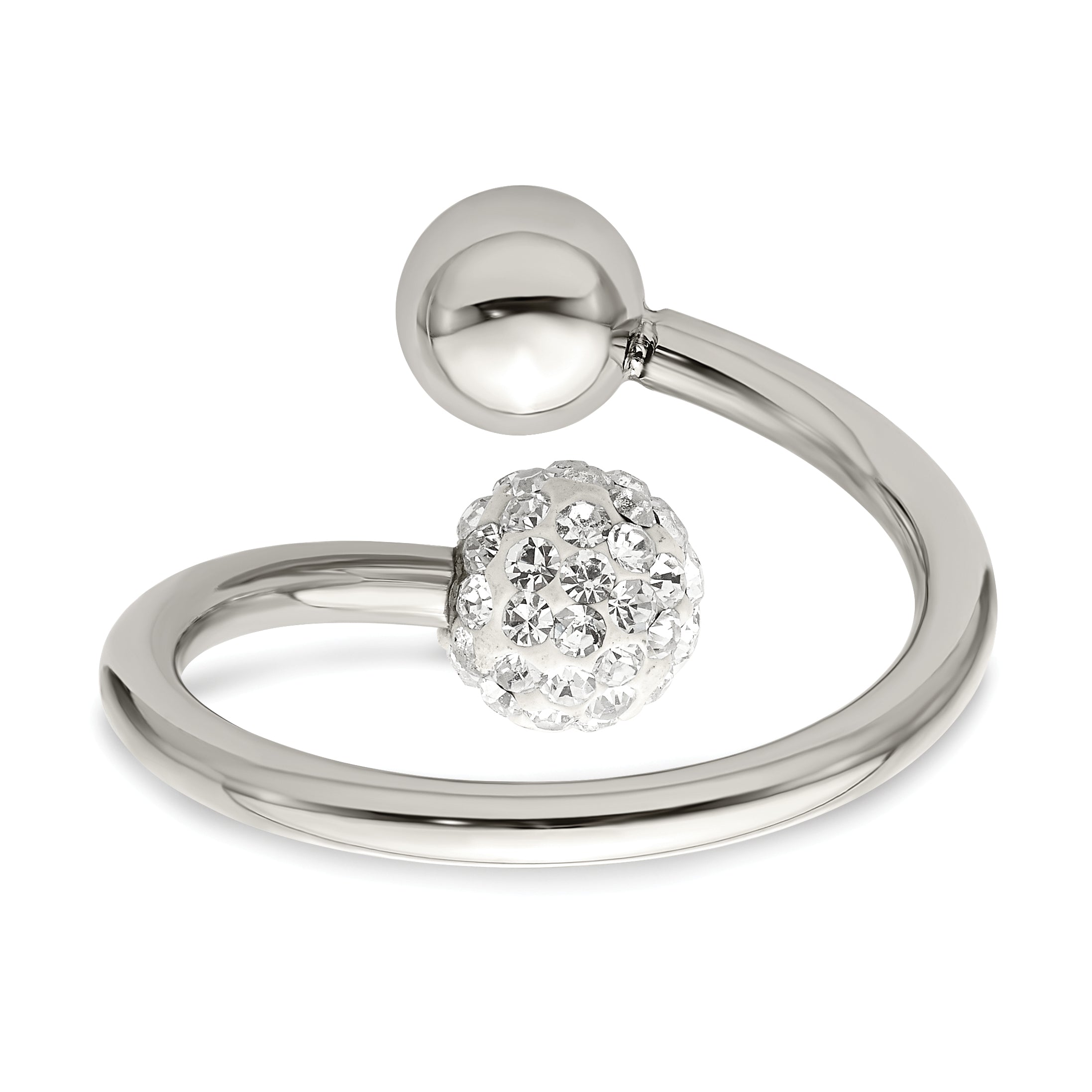 Stainless Steel Polished with Preciosa Crystal Ring