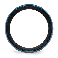 Black Carbon Fiber with Brushed Blue IP-plated Stainless Steel 8mm Band