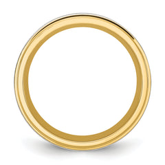 Stainless Steel Polished Yellow IP-plated with Brushed Center 8mm Band