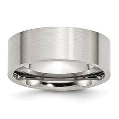 Stainless Steel Flat 8mm Brushed Band