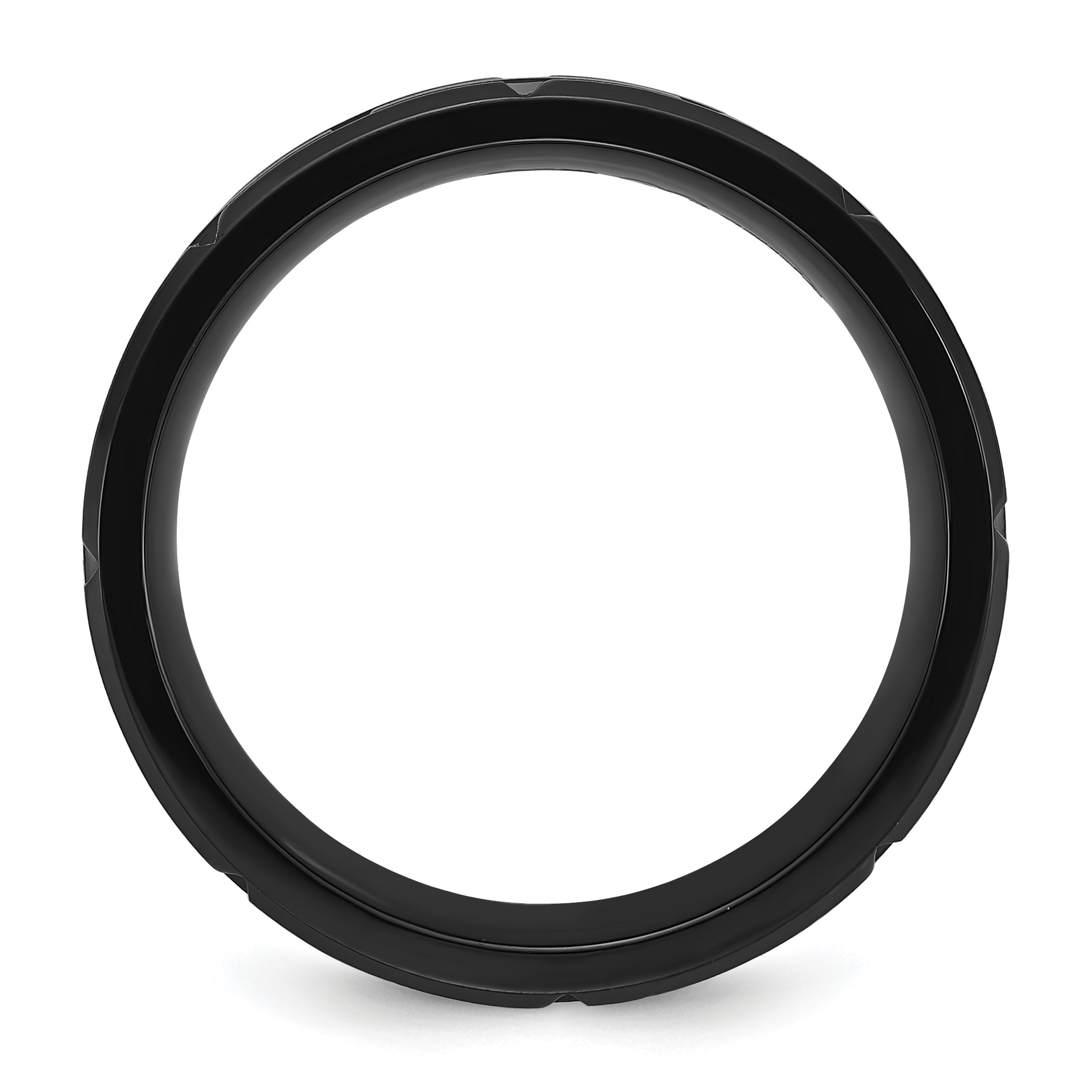 Stainless Steel Brushed and Polished Black IP-plated 8mm Band