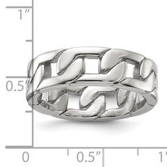 Stainless Steel Polished Chain Style 7mm Band