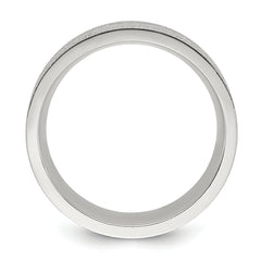 Stainless Steel Polished Laser-cut and Grooved 8mm Band