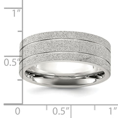 Stainless Steel Polished Laser-cut and Grooved 8mm Band