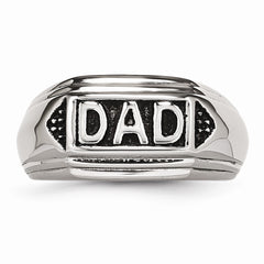 Stainless Steel Black Enamel Polished Dad Band