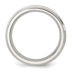 Stainless Steel Polished with Satin Center 6mm Grooved Edge Band