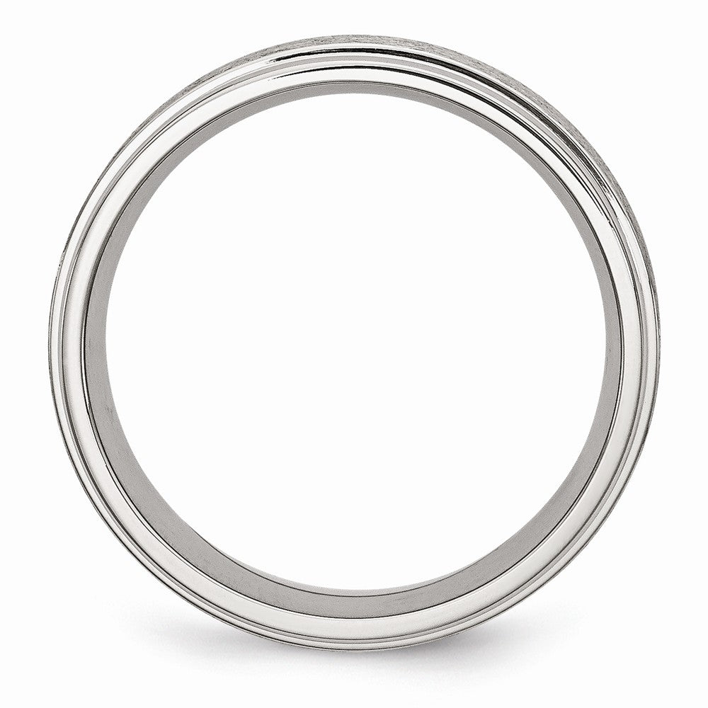 Sophia Jewelers Stainless Steel Wedding Band 8mm Grooved Brushed & Polished Engravable