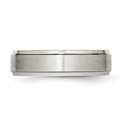 Stainless Steel Brushed and Polished 6mm Grooved Edge Band