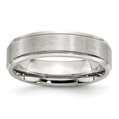 Stainless Steel Brushed and Polished 6mm Grooved Edge Band