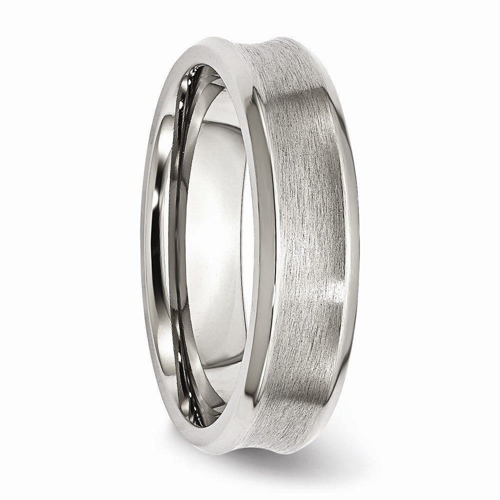 Sophia Jewelers Stainless Steel Concave Wedding Band with Polished & Brushed Finish