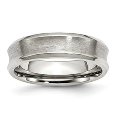 Sophia Jewelers Stainless Steel Concave Wedding Band with Polished & Brushed Finish