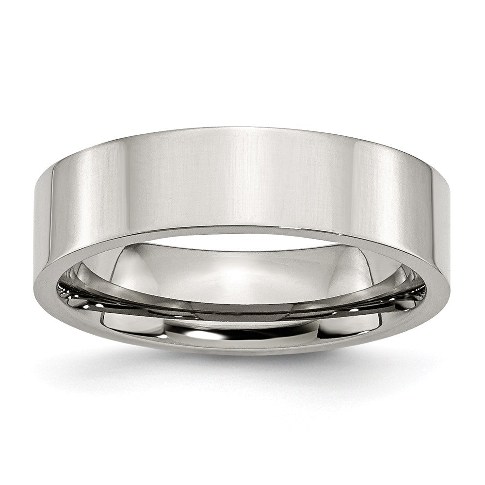 Stainless Steel Flat 6mm Polished Band