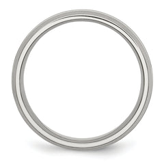 Stainless Steel Polished with Brushed Edge 6mm Grooved Band