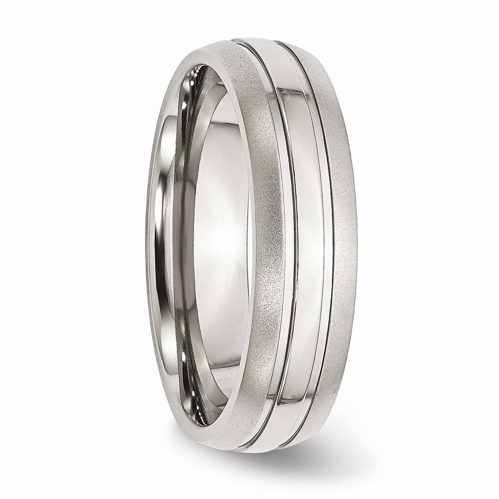 Sophia Jewelers Stainless Steel Wedding Band with Polished Brushed Finish Engravable