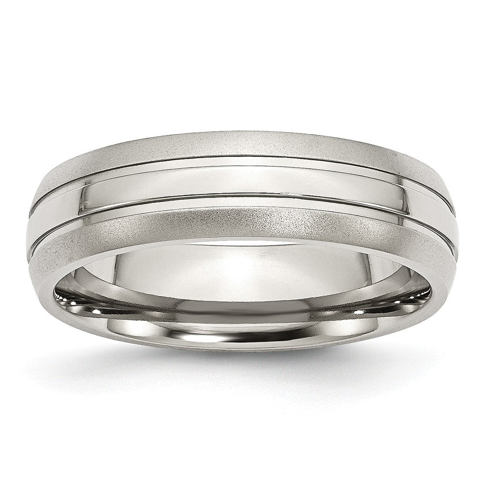 Sophia Jewelers Stainless Steel Wedding Band with Polished Brushed Finish Engravable