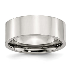 Stainless Steel Flat 8mm Polished Band