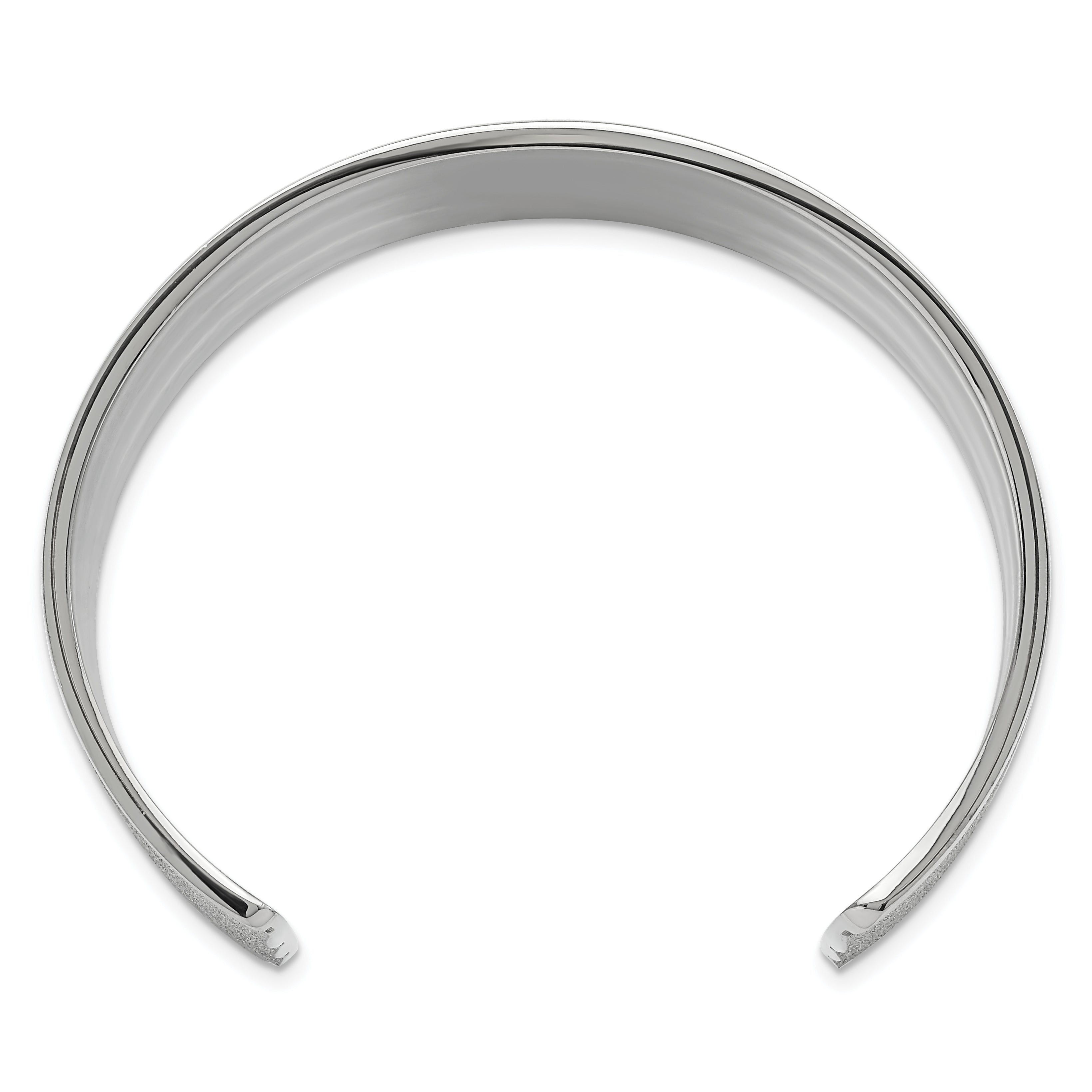 Stainless Steel Polished & Laser Cut Cuff Bangle