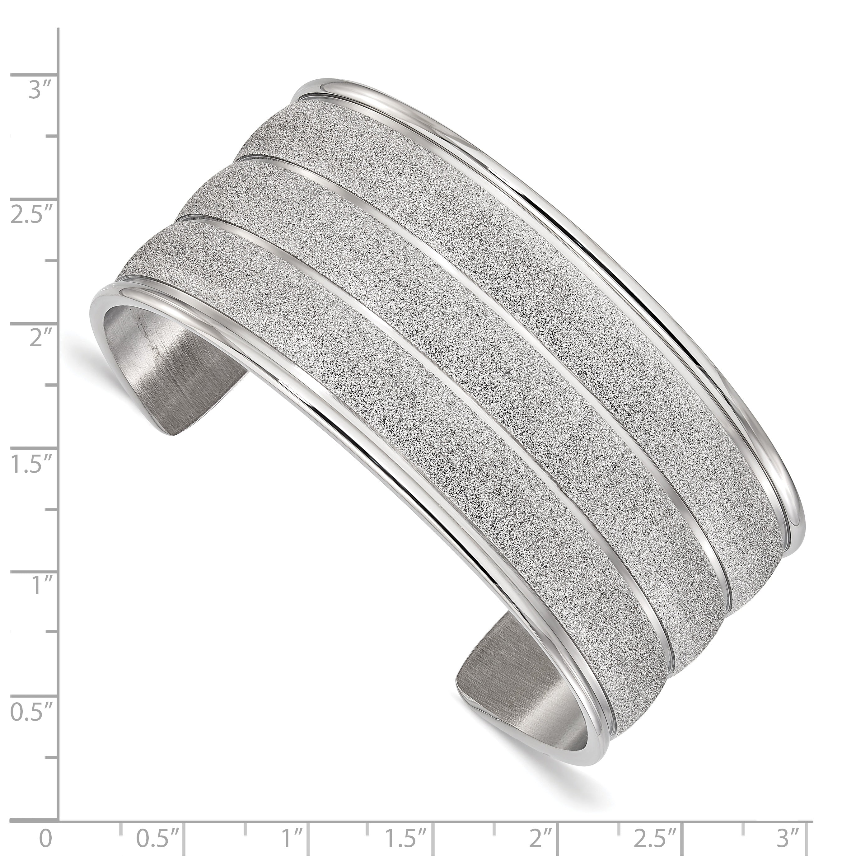 Stainless Steel Polished & Laser Cut Cuff Bangle