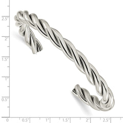 Chisel Stainless Steel Polished Twisted Cuff Bangle