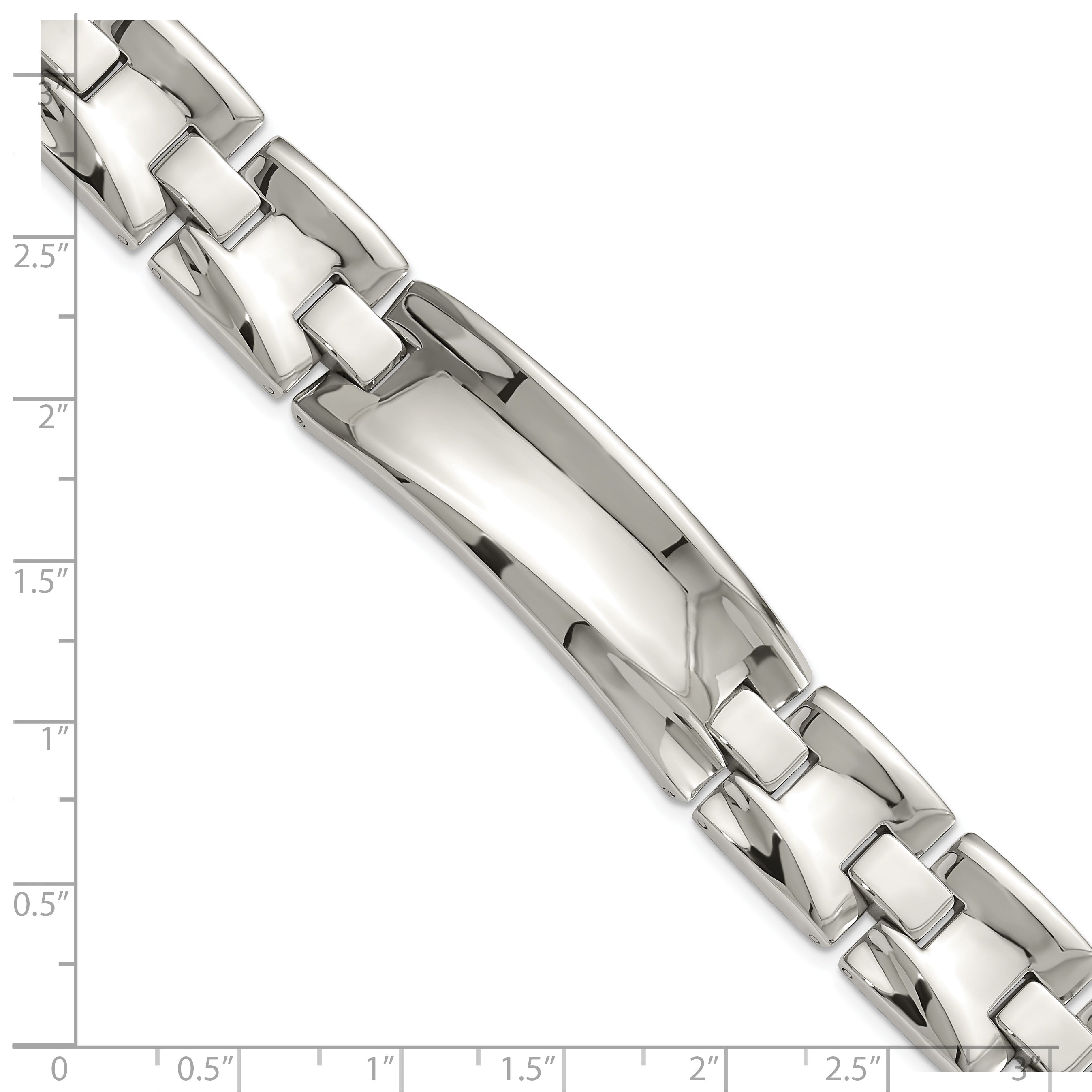 Stainless Steel Polished Link ID Bracelet