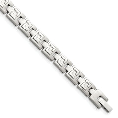 Chisel Stainless Steel Brushed and Polished 8.5 inch Link Bracelet