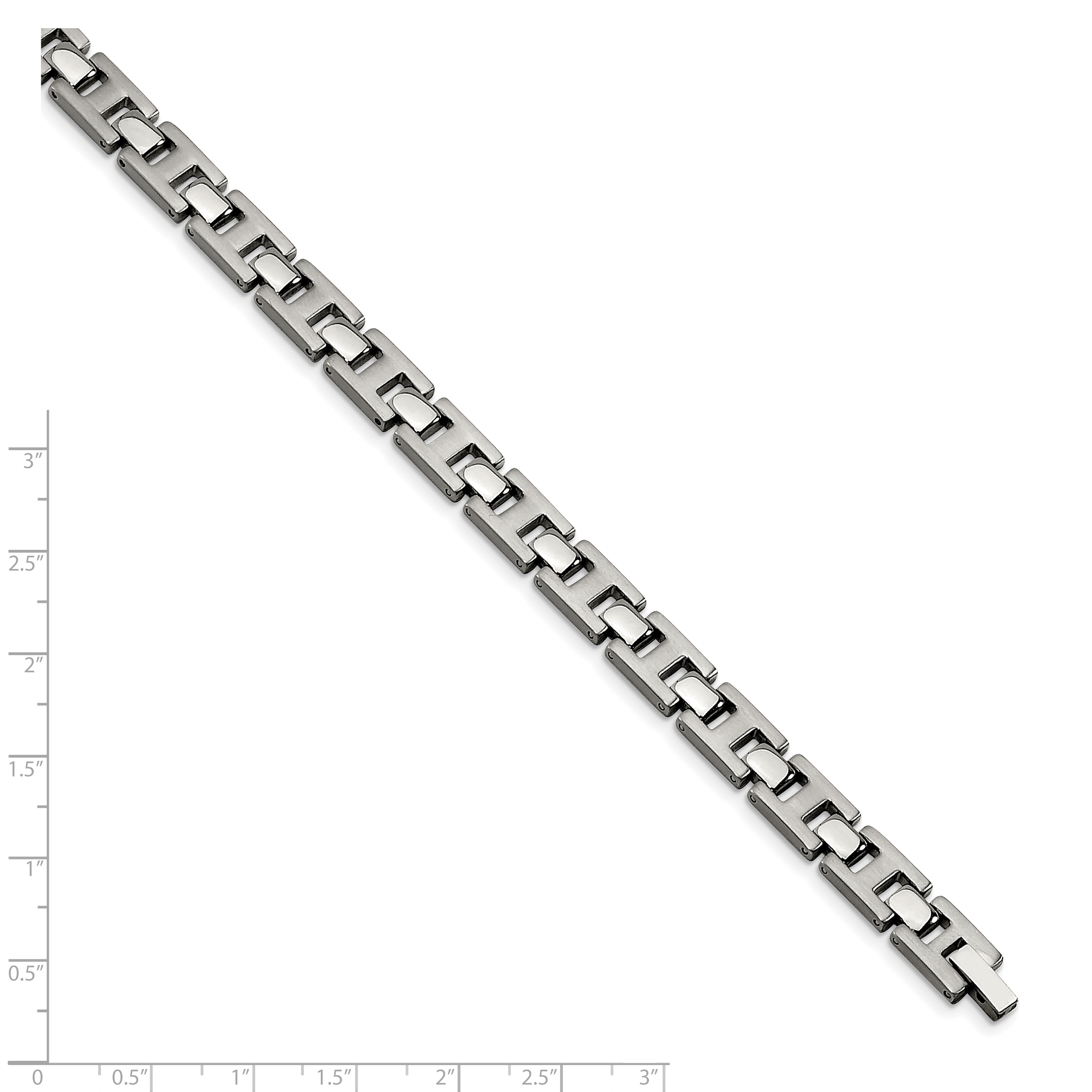 Chisel Stainless Steel Brushed and Polished 8.5 inch Link Bracelet