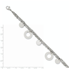 Stainless Steel Polished Circles & Discs 7.75in Bracelet