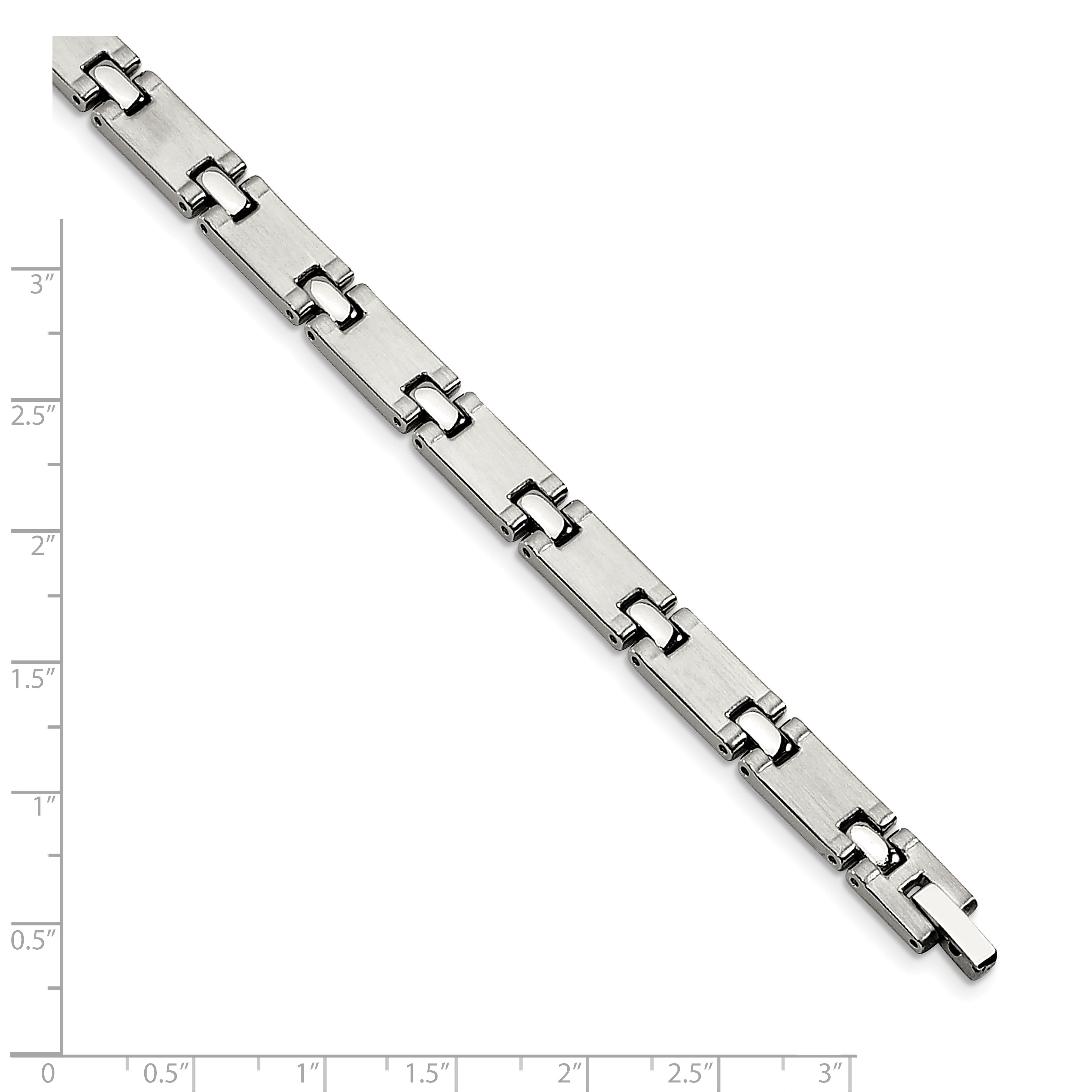 Chisel Stainless Steel Brushed and Polished 8.25 inch Link Bracelet