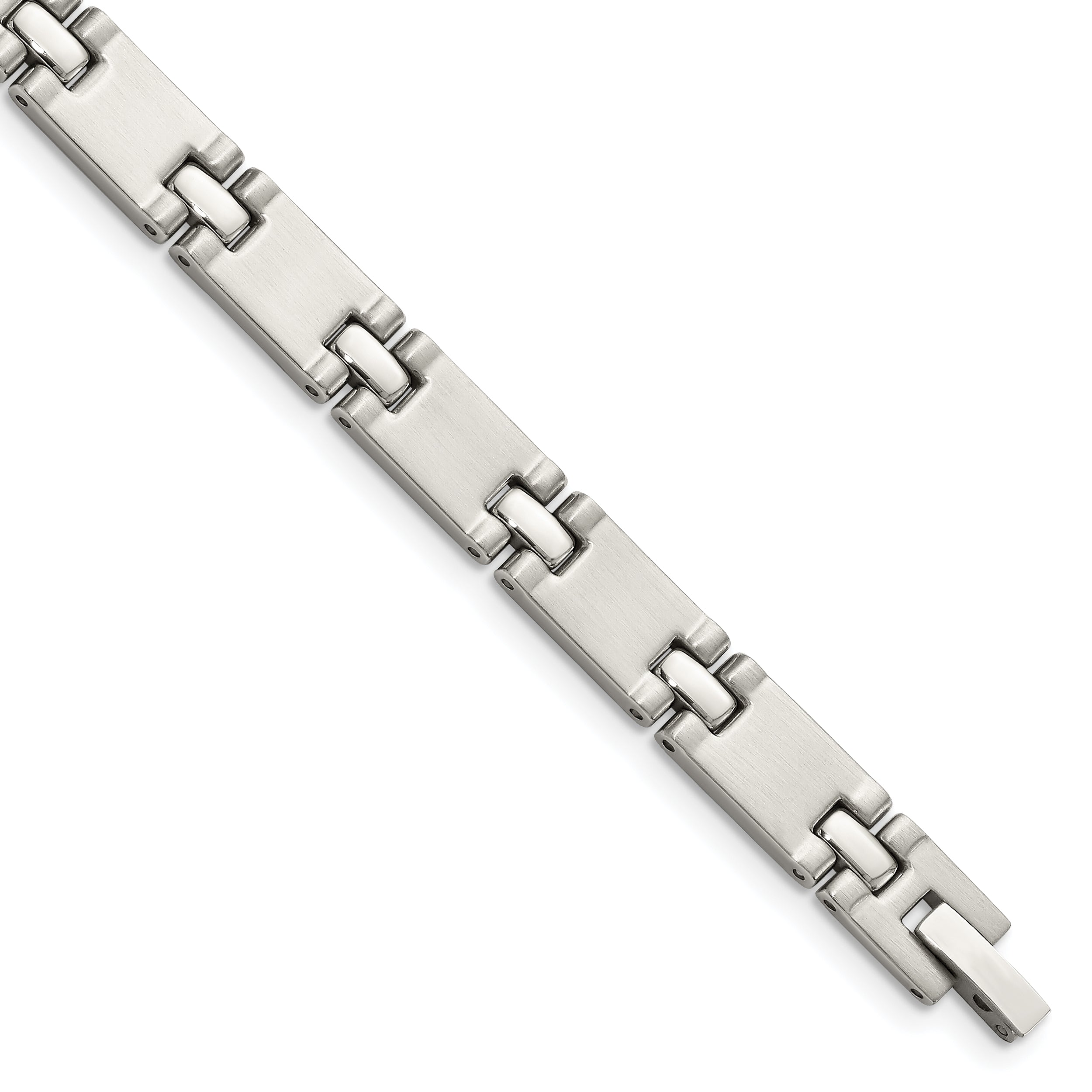 Chisel Stainless Steel Brushed and Polished 8.25 inch Link Bracelet