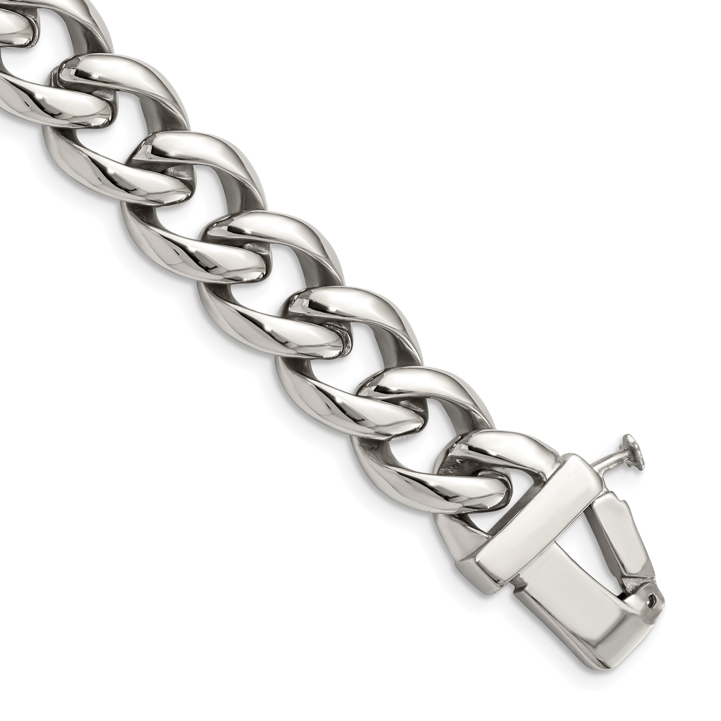 Chisel Stainless Steel Polished Curb Chain 8.5 inch ID Bracelet