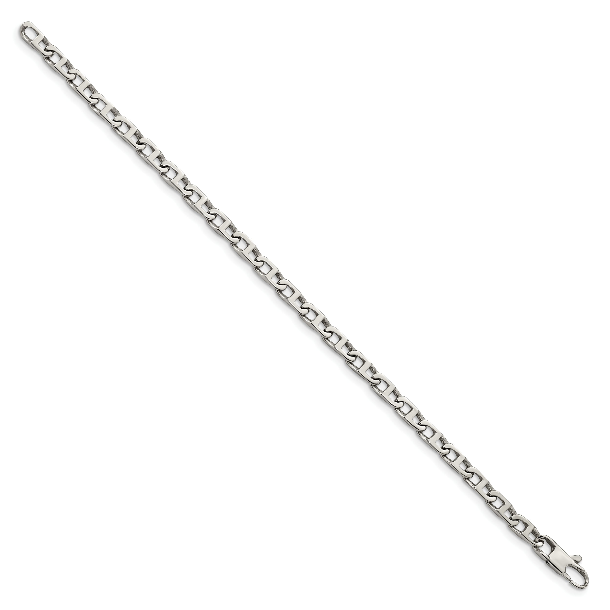 Chisel Stainless Steel Polished 7.75 inch Oval Link Bracelet