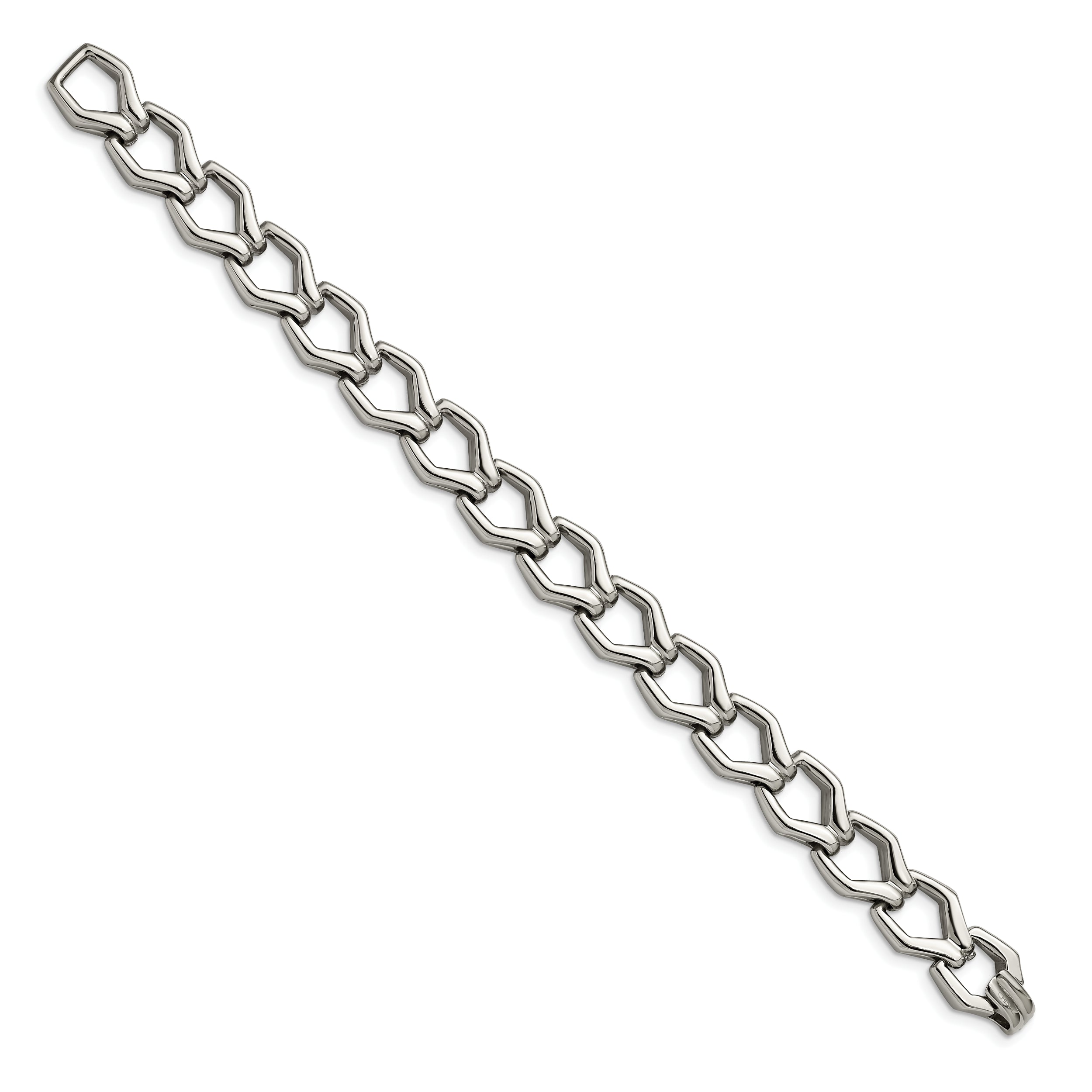 Chisel Stainless Steel Polished 8.5 inch Fancy Open Link Bracelet