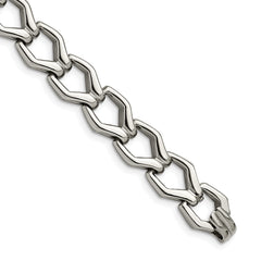 Chisel Stainless Steel Polished 8.5 inch Fancy Open Link Bracelet