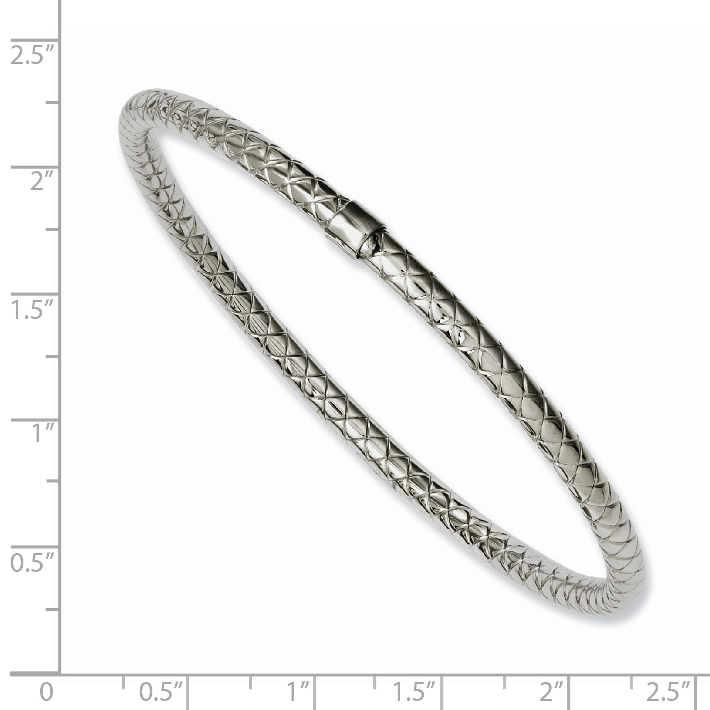 Stainless Steel Textured & Polished Slip-on Bangle