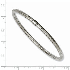 Stainless Steel Textured & Polished Slip-on Bangle