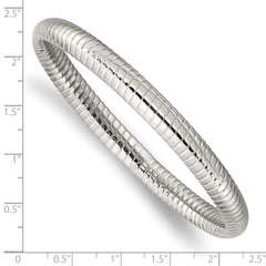 Chisel Stainless Steel Polished and Textured Hollow Bangle