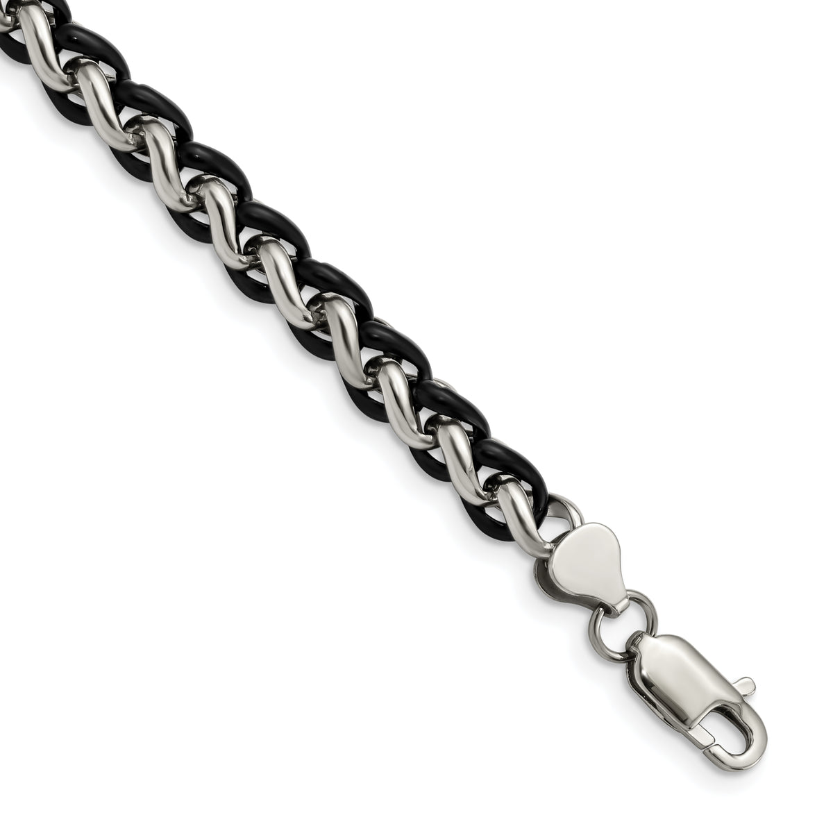 Chisel Stainless Steel Polished Black IP-plated 8.25 inch Bracelet