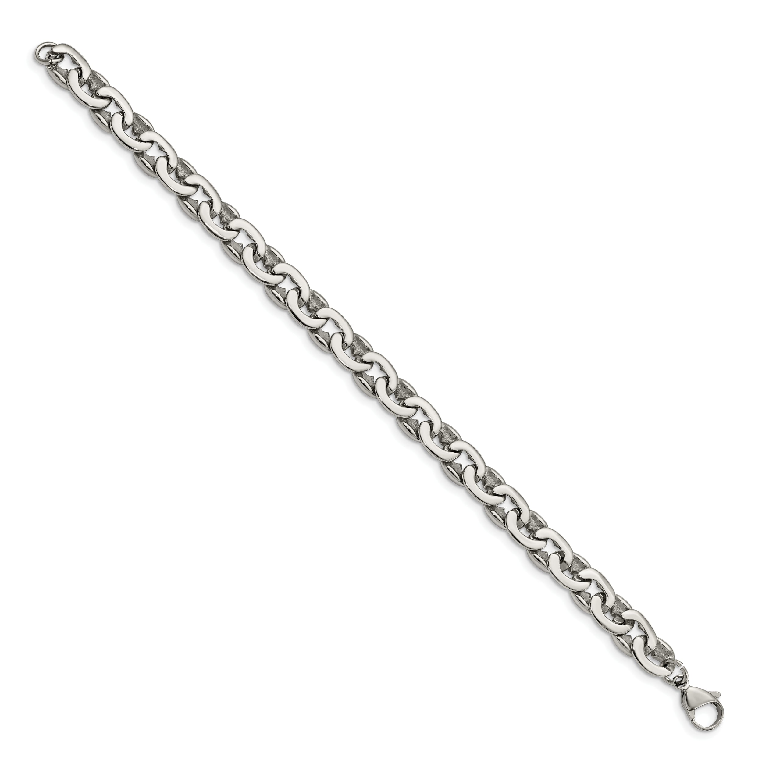 Chisel Stainless Steel Polished 8.25 inch Oval Link Bracelet