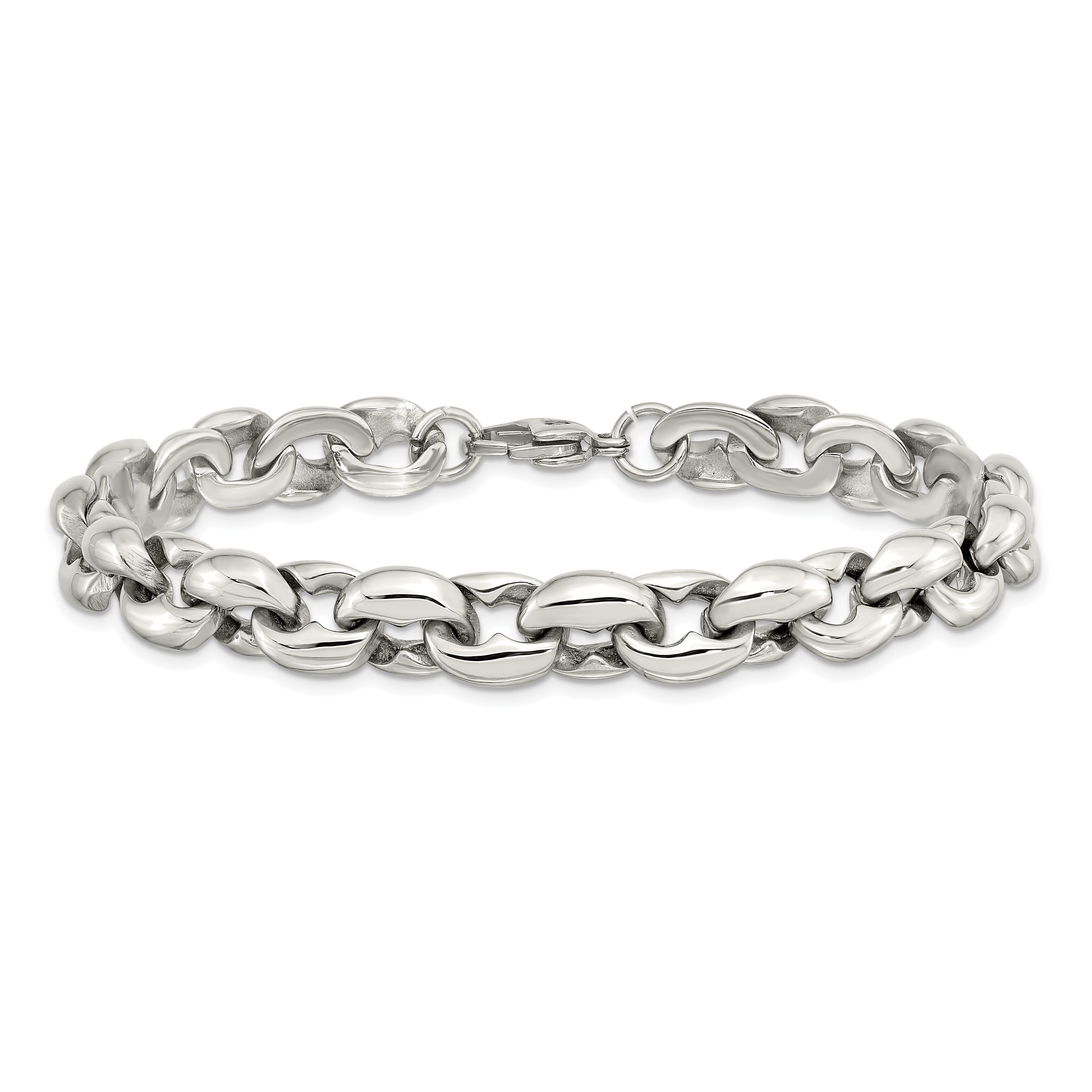 Chisel Stainless Steel Polished 8.25 inch Oval Link Bracelet