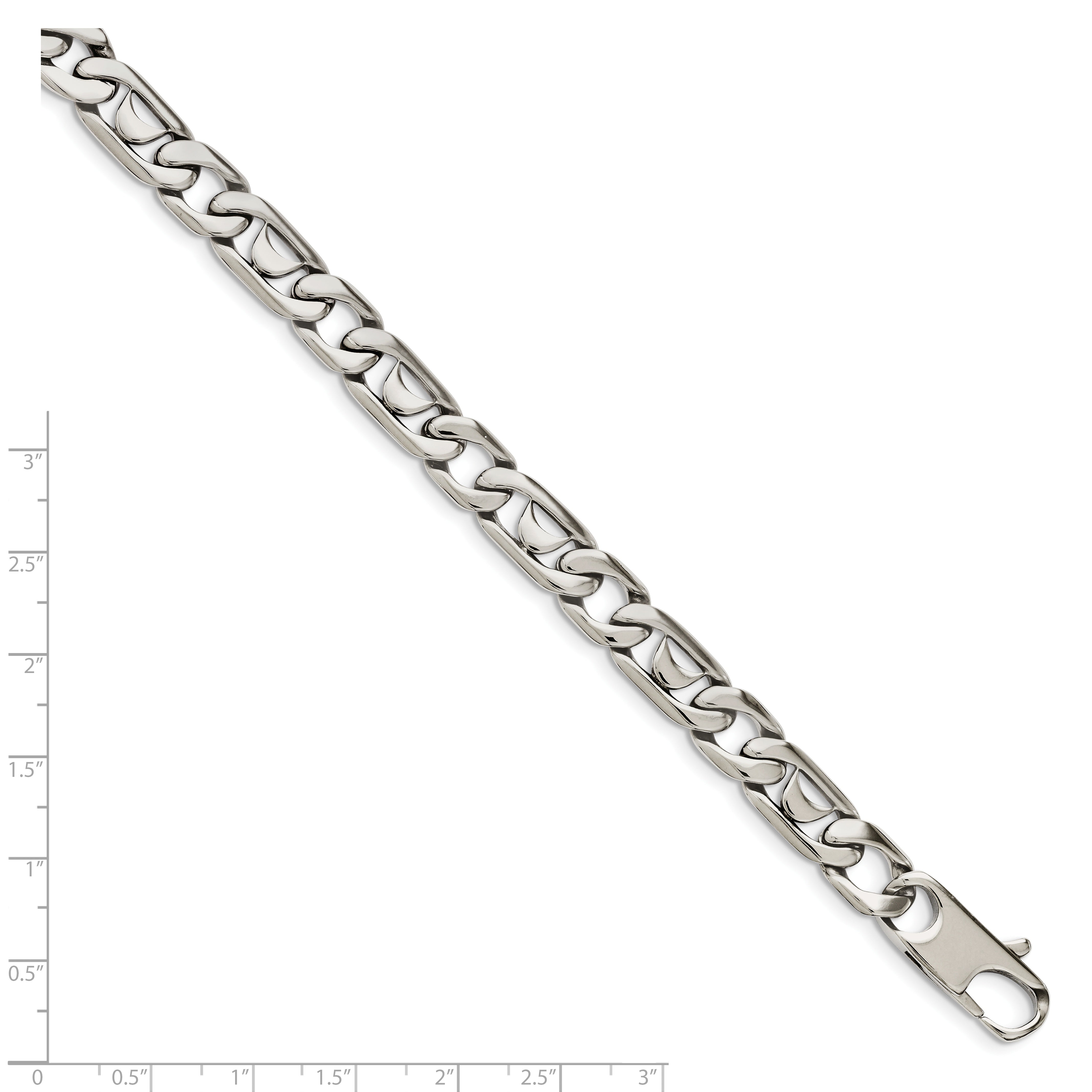 Chisel Stainless Steel Polished 8.5 inch Fancy Link Bracelet