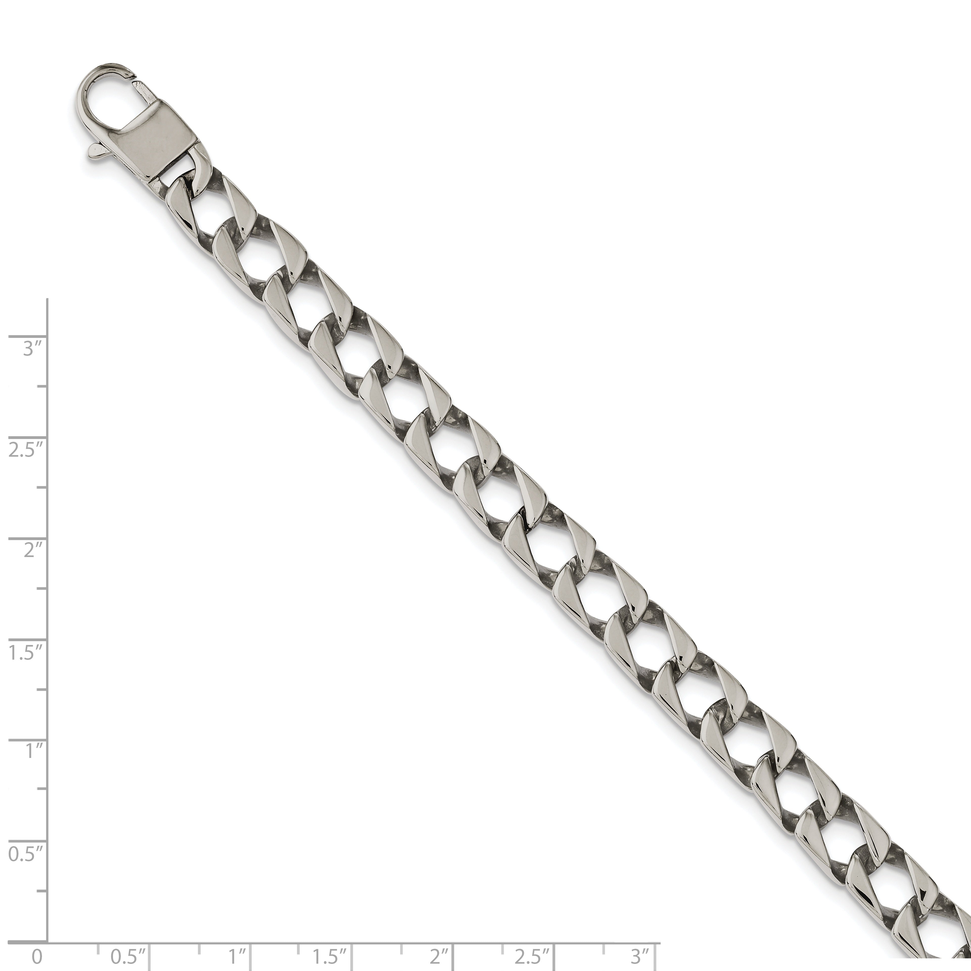 Chisel Stainless Steel Polished 8.5 inch Square Link Bracelet